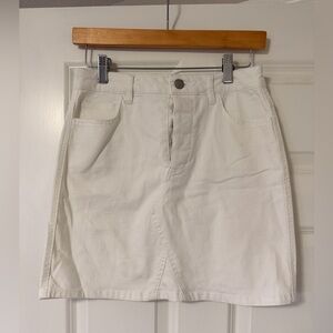 Francesca's Collections White Denim Mini Skirt